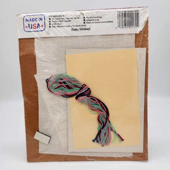 Sitting Pretty Cat Picture Frame Cross Stitch Kit #2171 Heart Kitty New Berlin - Picture 3 of 5